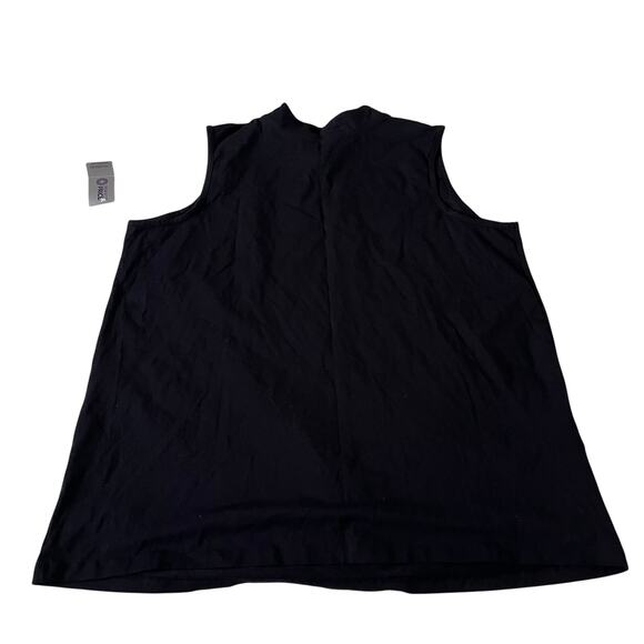 NWT Black Mock Neck Tank Top Plus Sz 1X / 18 / 20W Stretch Casual Layers - Picture 2 of 8